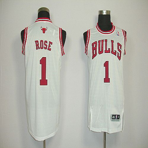 Jerseys Factory Cheap Revolution 30 Bulls #1 Derrick Rose White