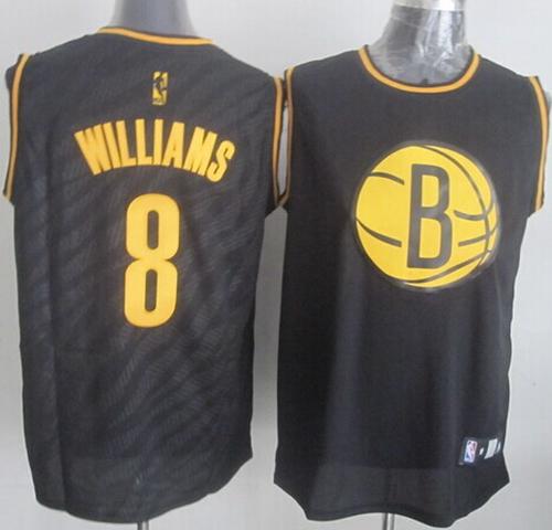 Jerseys Factory Cheap Nets #8 Deron Williams Black Precious Meta