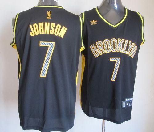 Jerseys Factory Cheap Nets #7 Joe Johnson Black Electricity Fash