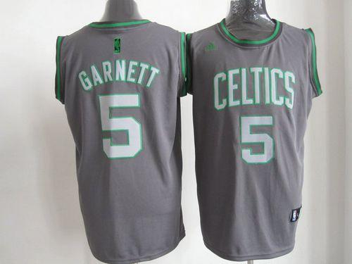 Jerseys Factory Cheap Celtics #5 Kevin Garnett Grey Graystone Fa