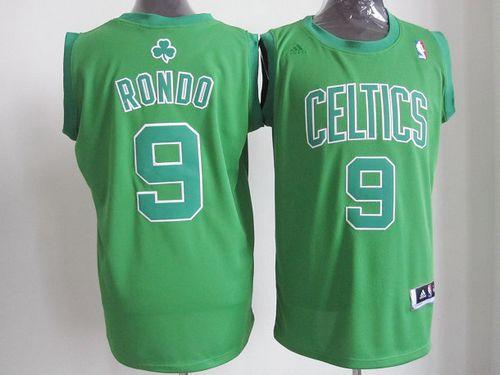 Jerseys Factory Cheap Celtics #9 Rajon Rondo Green Big Color Fas