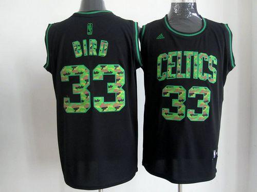 Jerseys Factory Cheap Celtics #33 Larry Bird Black Camo Fashion