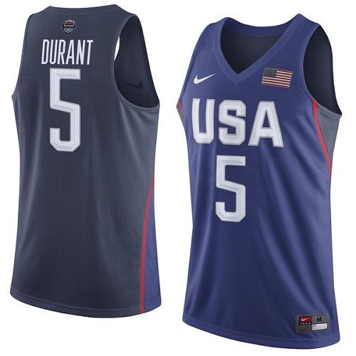 Jerseys Factory Cheap Nike Team USA #5 Kevin Durant Navy Blue 20