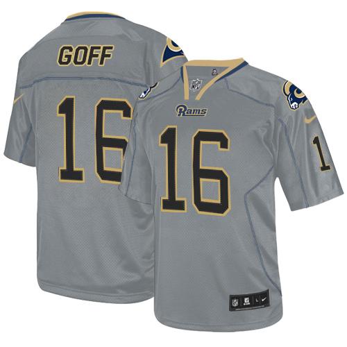 Jerseys Factory Cheap Nike Rams #16 Jared Goff Lights Out Grey M