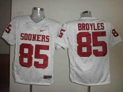 Jerseys Factory Cheap Sooners #85 Ryan Bryoles White Embroidered