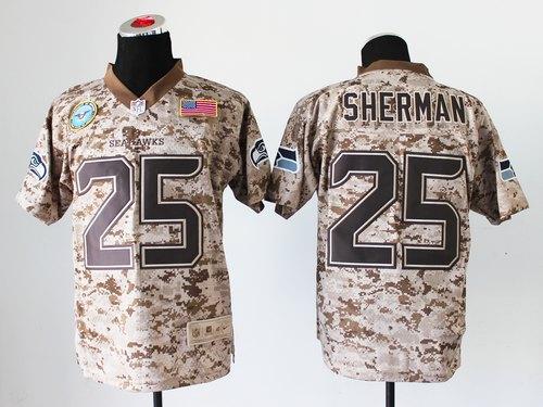 Jerseys Factory Cheap Nike Seahawks #25 Richard Sherman Camo Men