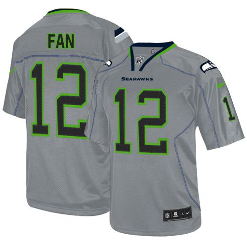Jerseys Factory Cheap Nike Seahawks #12 Fan Lights Out Grey Men'