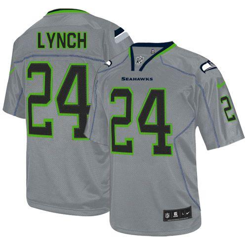 Jerseys Factory Cheap Nike Seahawks #24 Marshawn Lynch Lights Ou