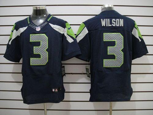 Jerseys Factory Cheap Nike Seahawks #3 Russell Wilson Steel Blue