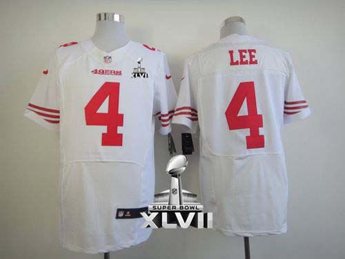 Jerseys Factory Cheap Nike 49ers #4 Andy Lee White Super Bowl XL