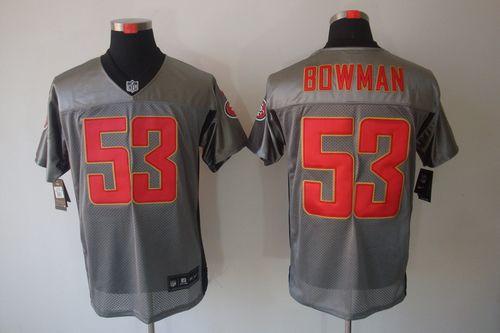 Jerseys Factory Cheap Nike 49ers #53 NaVorro Bowman Grey Shadow