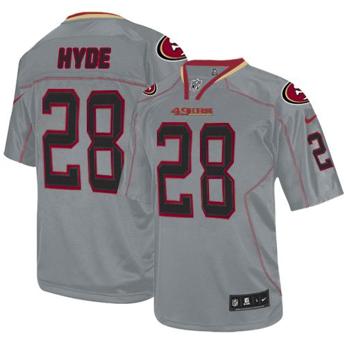 Jerseys Factory Cheap Nike 49ers #28 Carlos Hyde Lights Out Grey