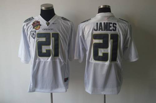 Jerseys Factory Cheap Ducks #21 LaMichael James White Embroidere