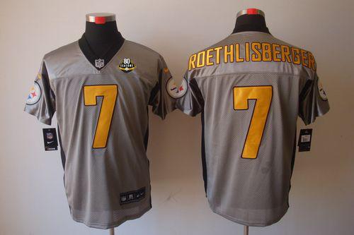 Jerseys Factory Cheap Nike Steelers #7 Ben Roethlisberger Grey S