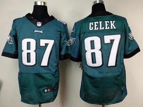 Jerseys Factory Cheap Nike Eagles #87 Brent Celek Midnight Green