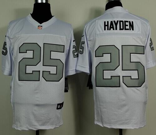 Jerseys Factory Cheap Nike Raiders #25 D.J. Hayden White Silver