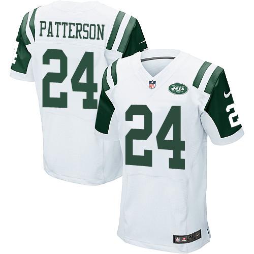 Jerseys Factory Cheap Nike Jets #24 Dimitri Patterson White Men'