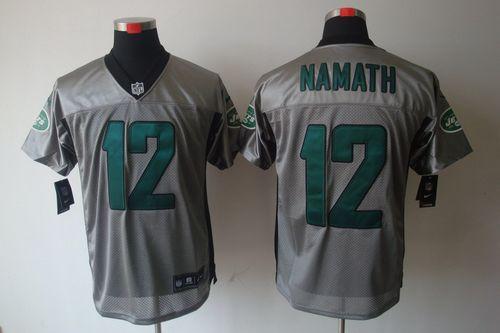 Jerseys Factory Cheap Nike Jets #12 Joe Namath Grey Shadow Men's