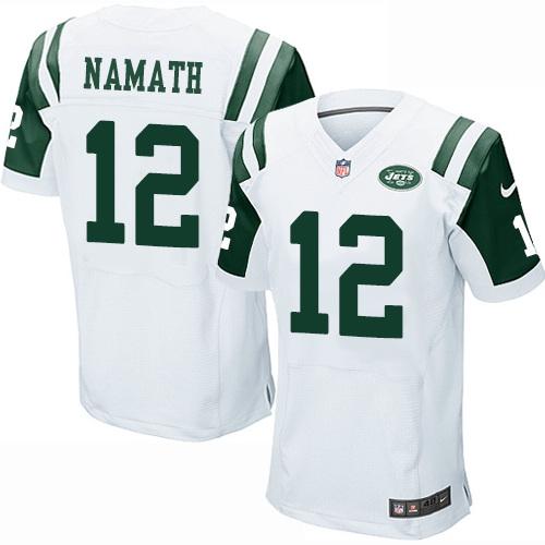 Jerseys Factory Cheap Nike Jets #12 Joe Namath White Men's Stitc