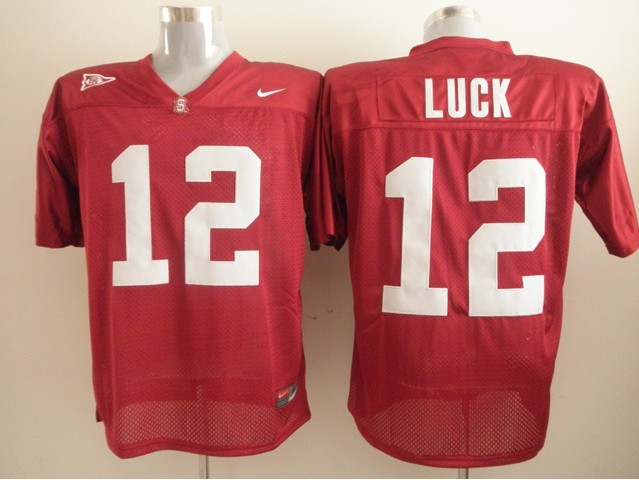 Jerseys Factory Cheap Cardinal #12 Andrew Luck Red Embroidered N