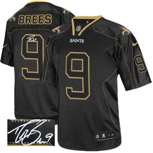 Jerseys Factory Cheap Nike Saints #9 Drew Brees Lights Out Black