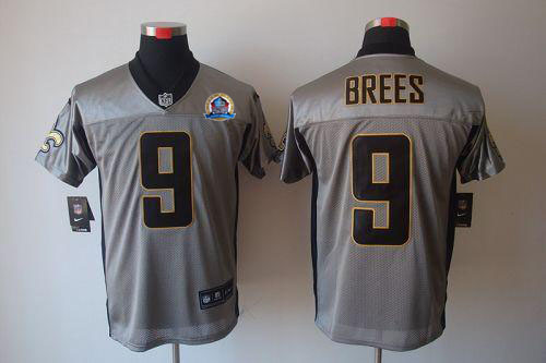 Jerseys Factory Cheap Nike Saints #9 Drew Brees Grey Shadow With
