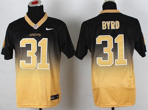 Jerseys Factory Cheap Nike Saints #31 Jairus Byrd Black/Gold Men