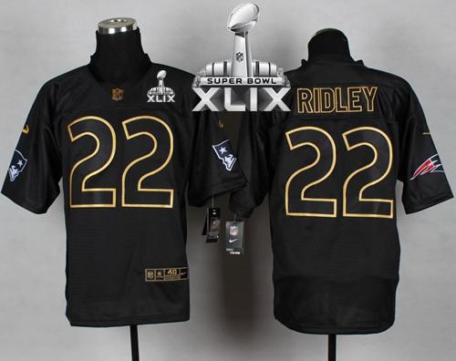 Jerseys Factory Cheap Nike Patriots #22 Stevan Ridley Black Gold