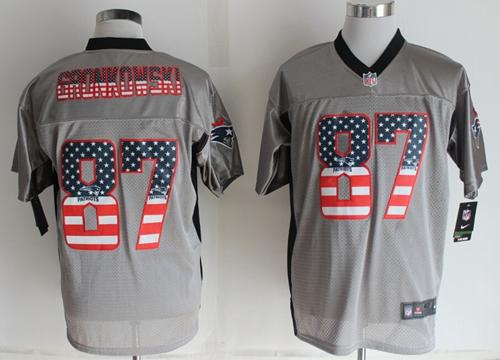 Jerseys Factory Cheap Nike Patriots #87 Rob Gronkowski Grey Men'