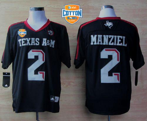 Jerseys Factory Cheap Aggies #2 Johnny Manziel Black Techfit SEC