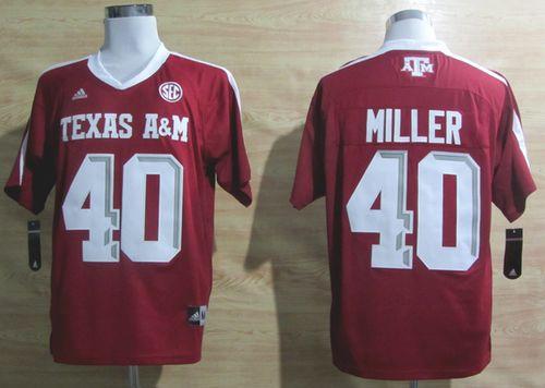 Jerseys Factory Cheap Aggies #40 Von Miller Red SEC Patch Embroi