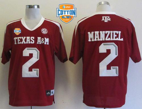 Jerseys Factory Cheap Aggies #2 Johnny Manziel Red SEC Patch AT&