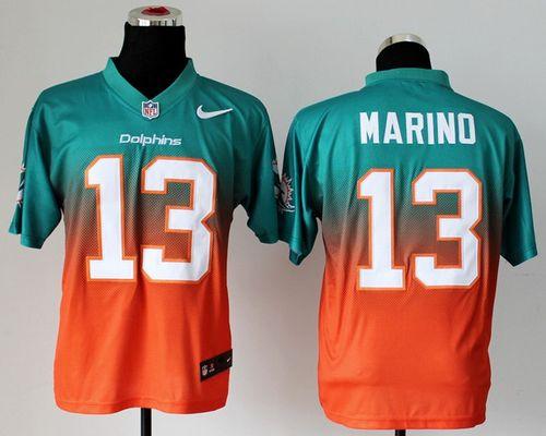 Jerseys Factory Cheap Nike Dolphins #13 Dan Marino Aqua Green/Or