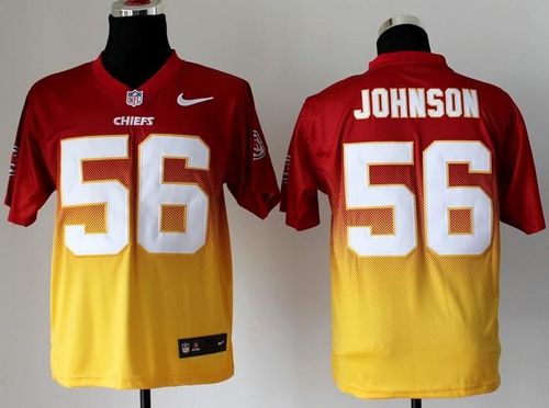 Jerseys Factory Cheap Nike Chiefs #56 Derrick Johnson Red/Gold M