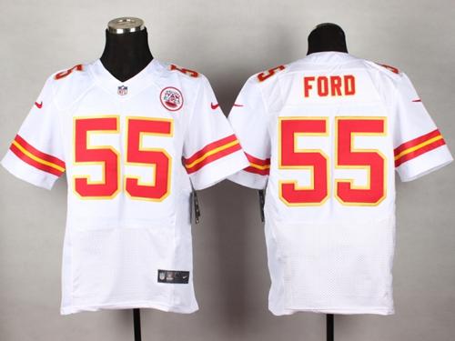 Jerseys Factory Cheap Nike Chiefs #55 Dee Ford White Men's Stitc