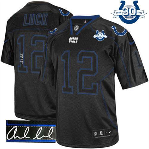 Jerseys Factory Cheap Nike Colts #12 Andrew Luck Lights Out Blac
