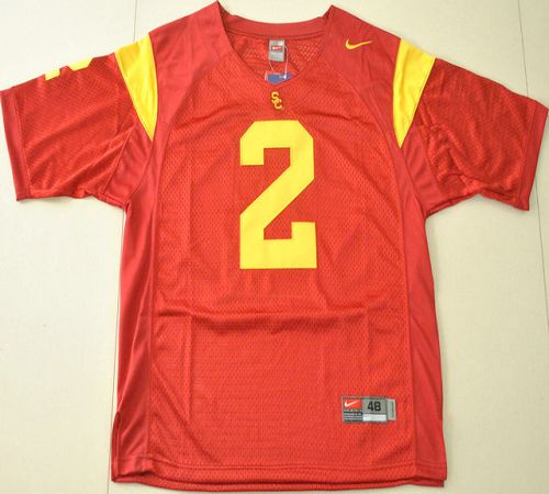 Jerseys Factory Cheap Trojans #2 Robert Woods Red Embroidered NC