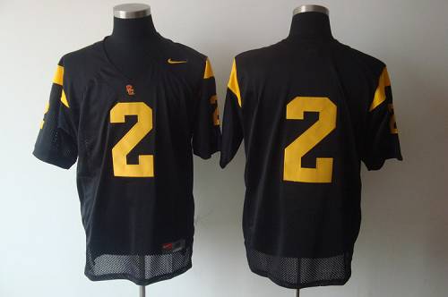 Jerseys Factory Cheap Trojans #2 Taylor Mays Black Embroidered N