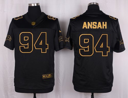 Jerseys Factory Cheap Nike Lions #94 Ziggy Ansah Black Men's Sti