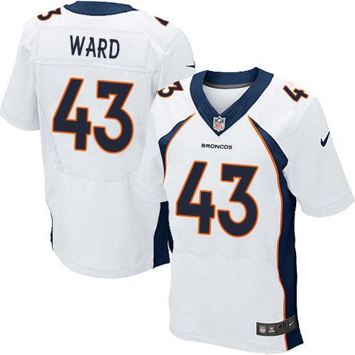 Jerseys Factory Cheap Nike Broncos #43 T.J. Ward White Men's Sti