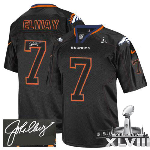 Jerseys Factory Cheap Nike Broncos #7 John Elway Lights Out Blac