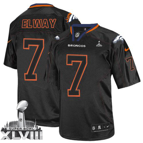 Jerseys Factory Cheap Nike Broncos #7 John Elway Lights Out Blac