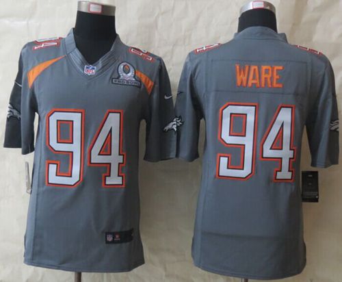 Jerseys Factory Cheap Nike Broncos #94 DeMarcus Ware Grey Pro Bo