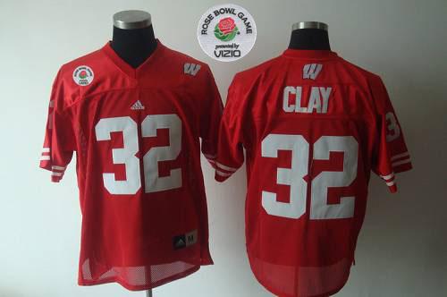 Jerseys Factory Cheap Badgers #32 Red Rose Bowl Game Embroidered