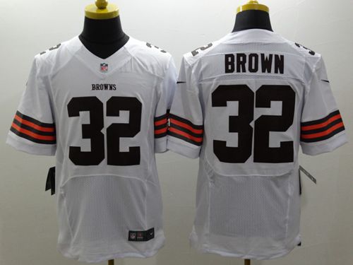 Jerseys Factory Cheap Nike Browns #32 Jim Brown White Men's Stit