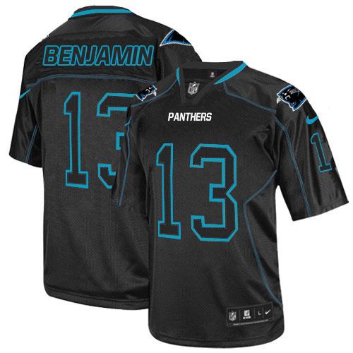 Jerseys Factory Cheap Nike Panthers #13 Kelvin Benjamin Lights O