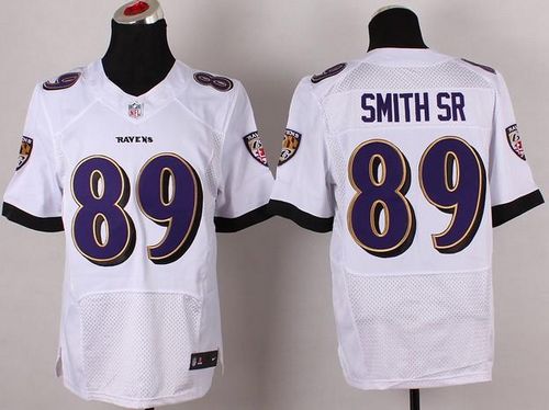 Jerseys Factory Cheap Nike Ravens #89 Steve Smith White Men's St