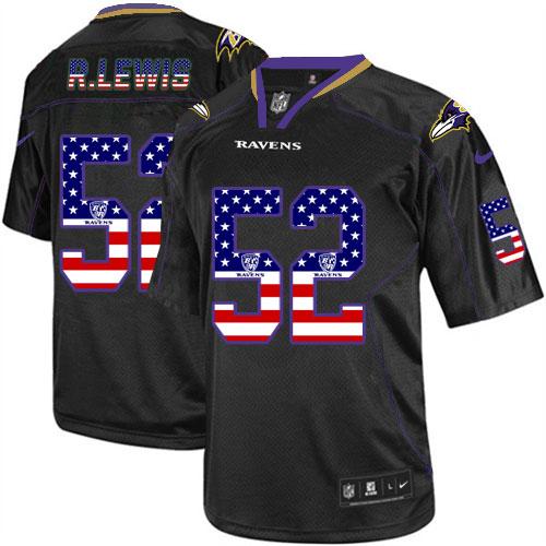 Jerseys Factory Cheap Nike Ravens #52 Ray Lewis Black Men's Stit