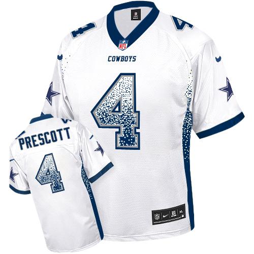 Jerseys Factory Cheap Nike Cowboys #4 Dak Prescott White Men's S