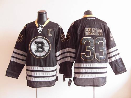 Jerseys Factory Cheap Bruins #33 Zdeno Chara Black Ice Embroider